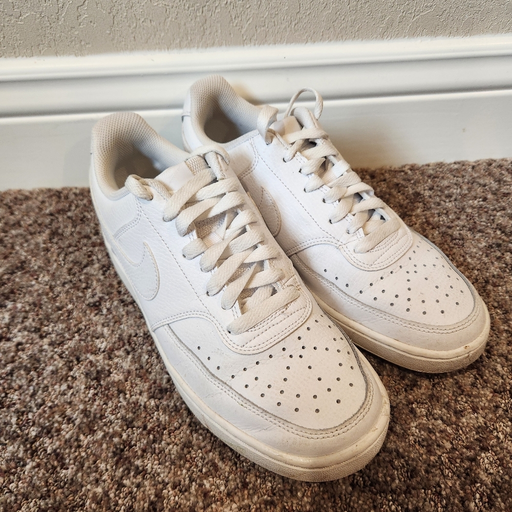 Nike Women's Court Vision Low White Sneakers - Size 9